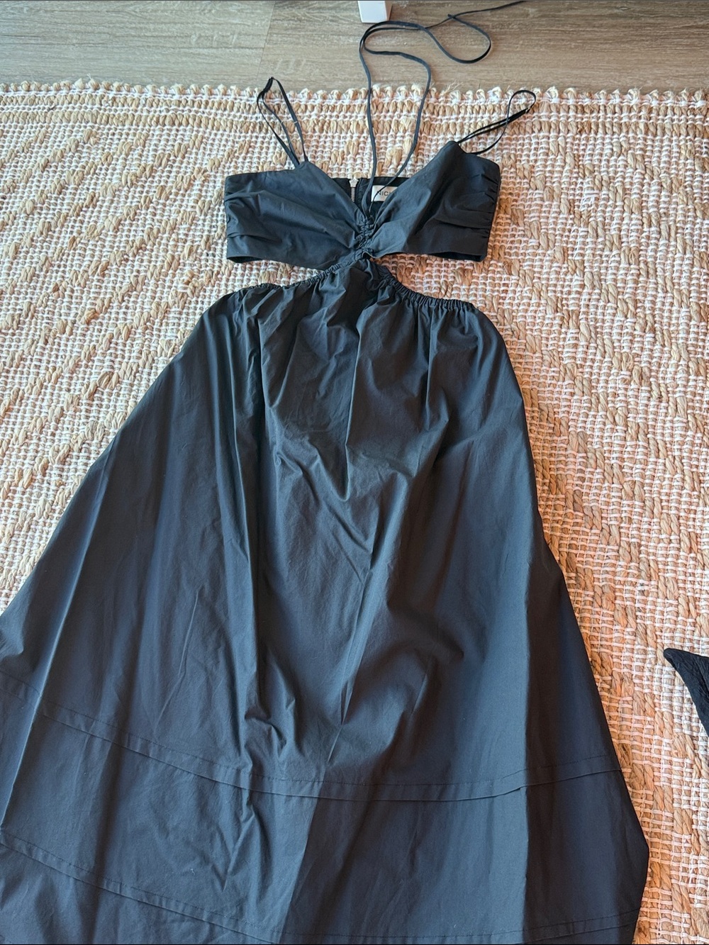 NICHOLAS Black Backless Cutout Maxi Dress